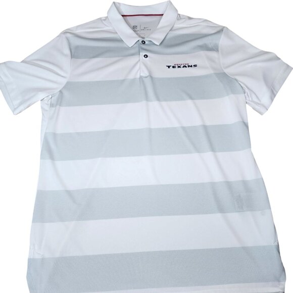 Houston Texans Nike NFL On Field Apparel Dri-Fit Polo Men's L Large White Gray - Picture 1 of 8